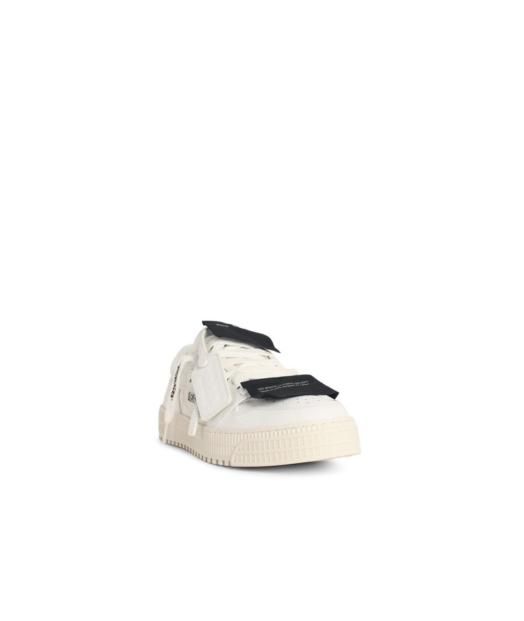 OFF-WHITE Белые кожаные низкие кроссовки / кеды, фото 2
