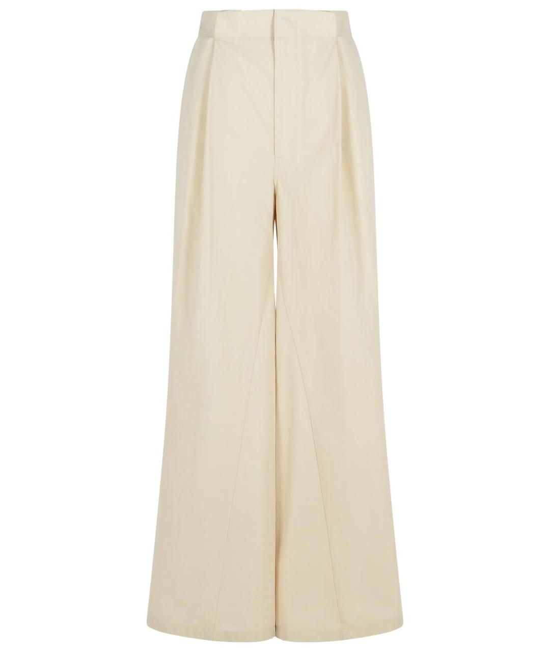 MAISON MARGIELA Белые хлопковые прямые брюки, фото 1