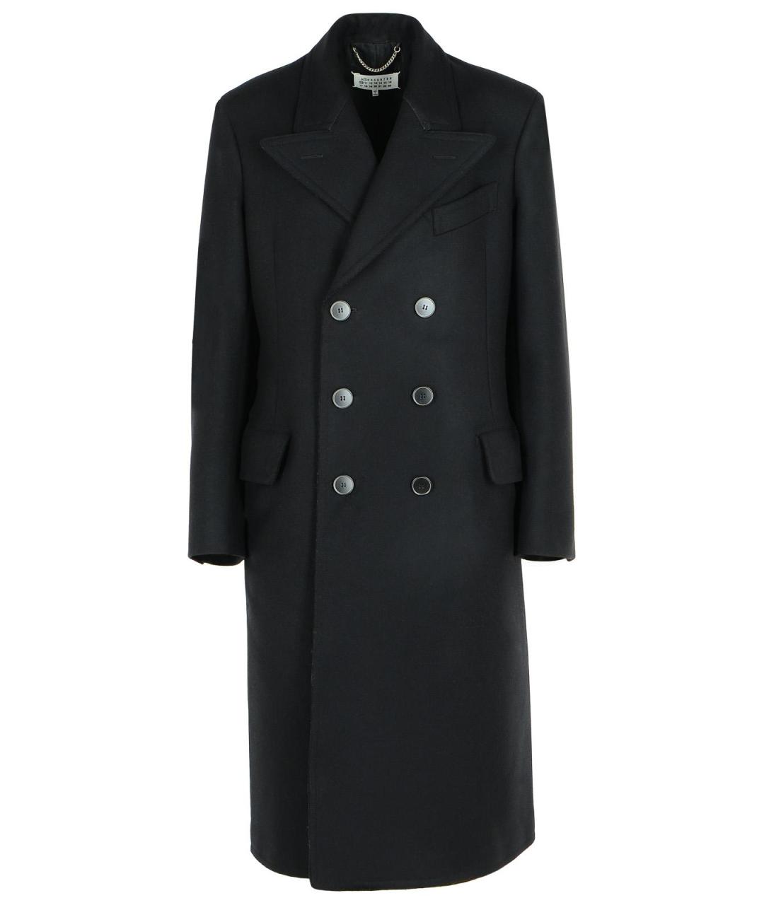 MAISON MARGIELA Черное шерстяное пальто, фото 1