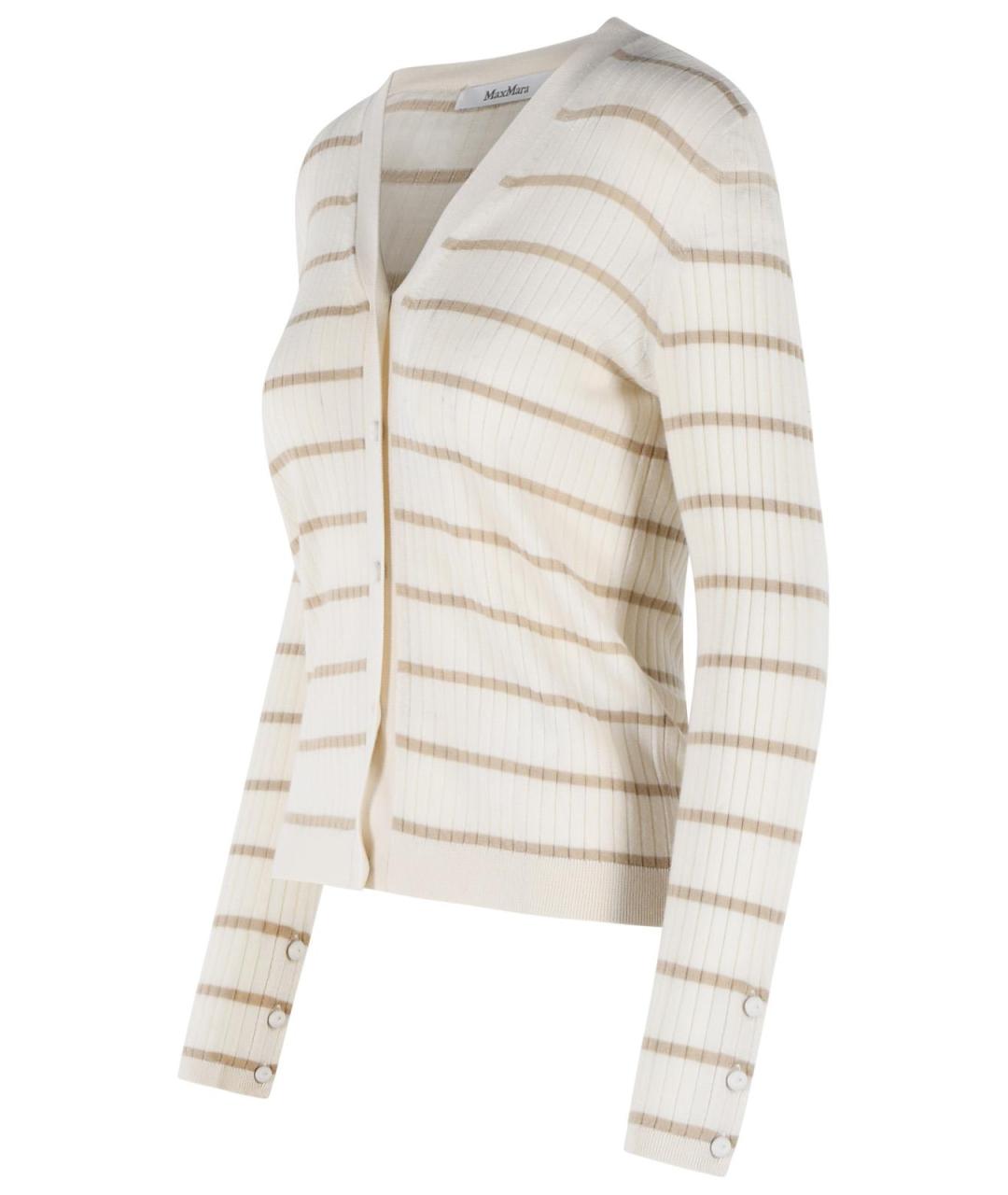 MAX MARA Белый кашемировый кардиган, фото 2