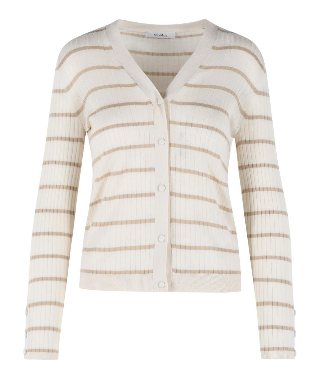 MAX MARA Белый кашемировый кардиган, фото 1