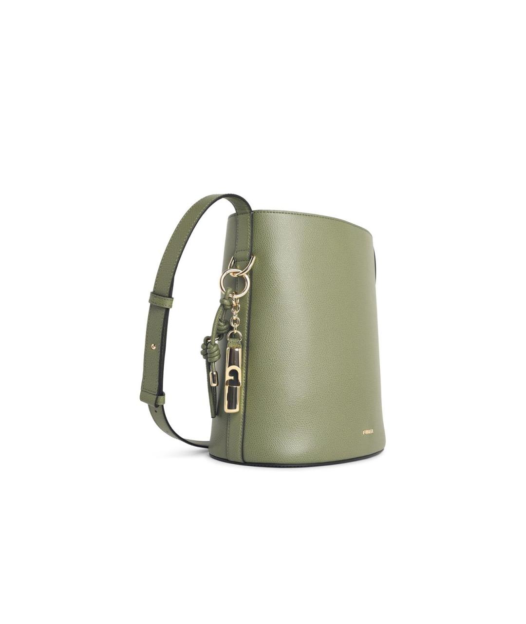 FURLA Зеленая кожаная сумка через плечо, фото 2