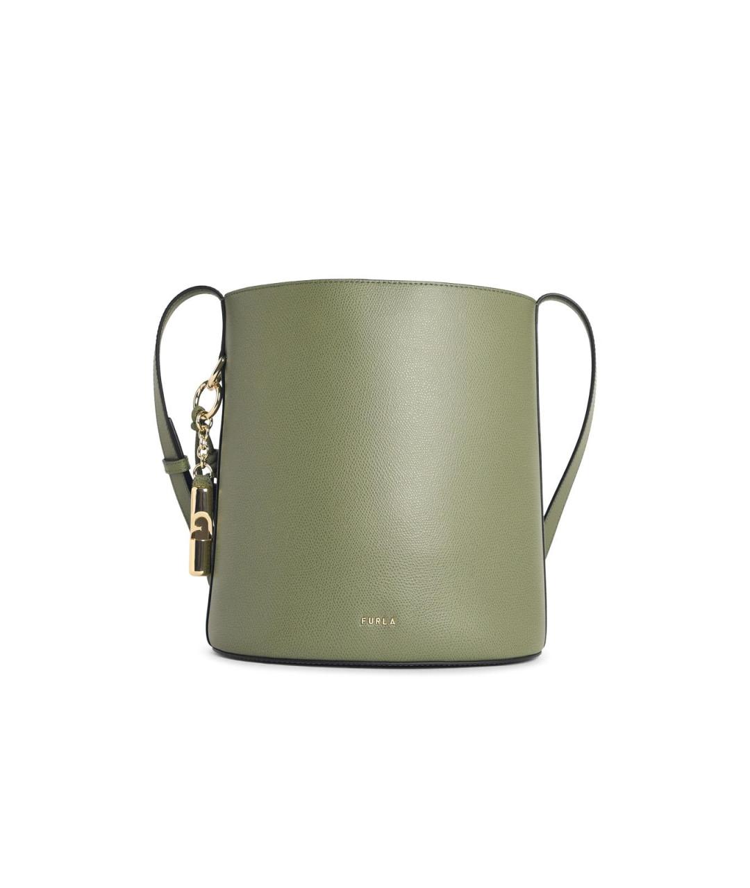 FURLA Зеленая кожаная сумка через плечо, фото 1