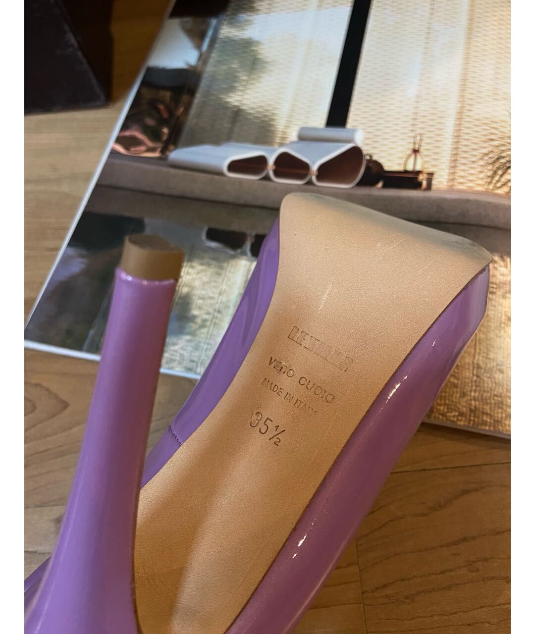 LE SILLA Фиолетовые туфли из лакированной кожи, фото 7