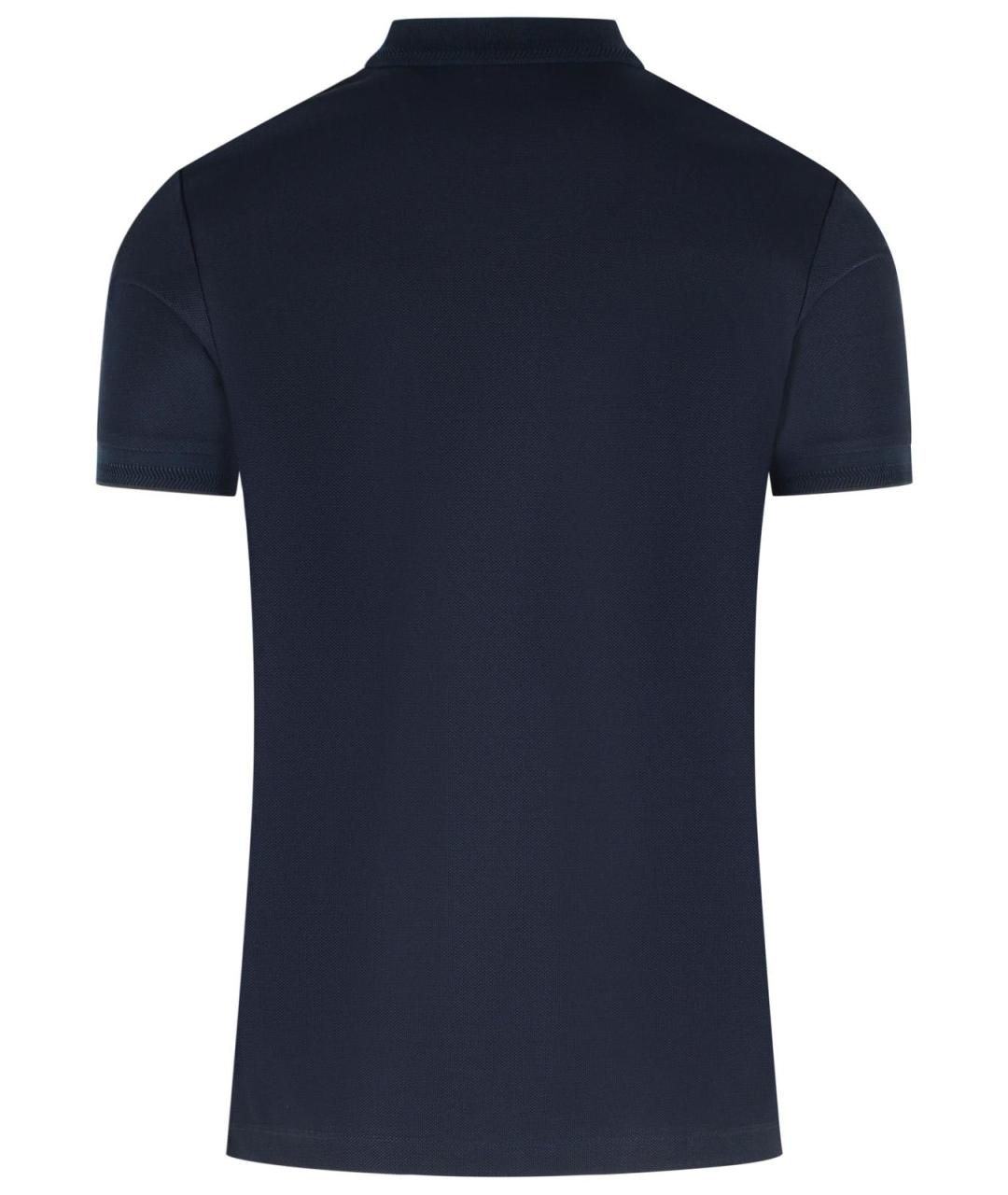 BURBERRY Темно-синее хлопковое поло с коротким рукавом, фото 3