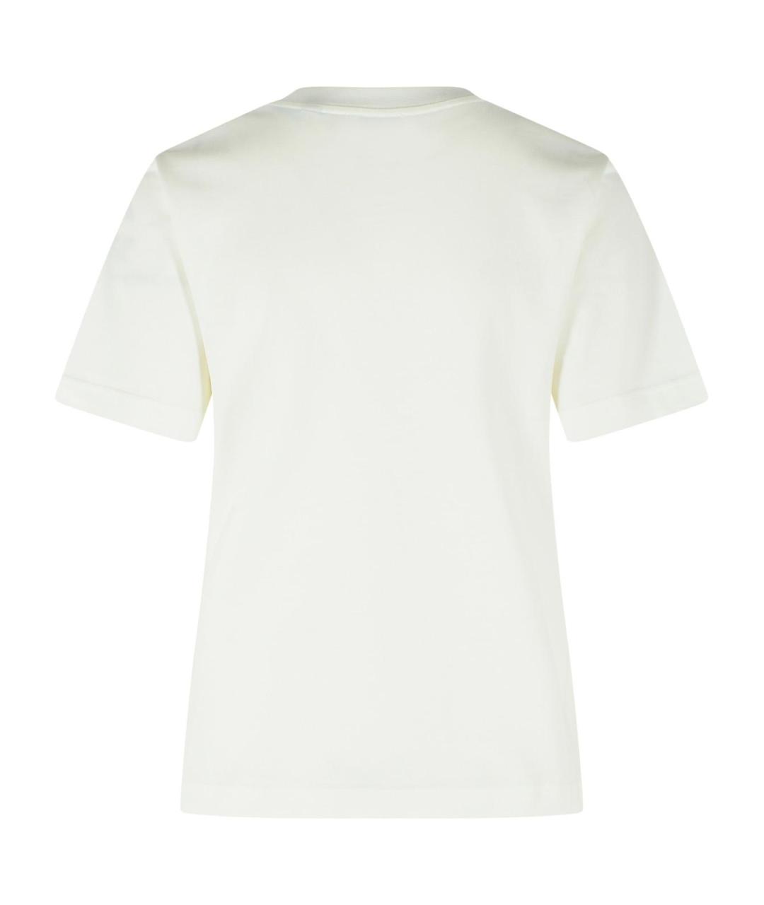 BURBERRY Белая хлопковая футболка, фото 3