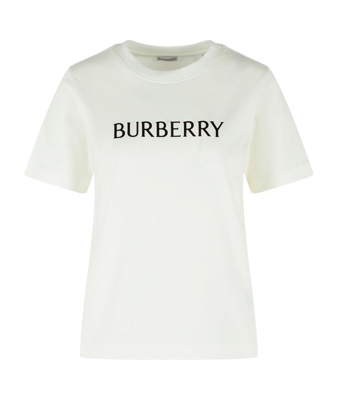 BURBERRY Белая хлопковая футболка, фото 1