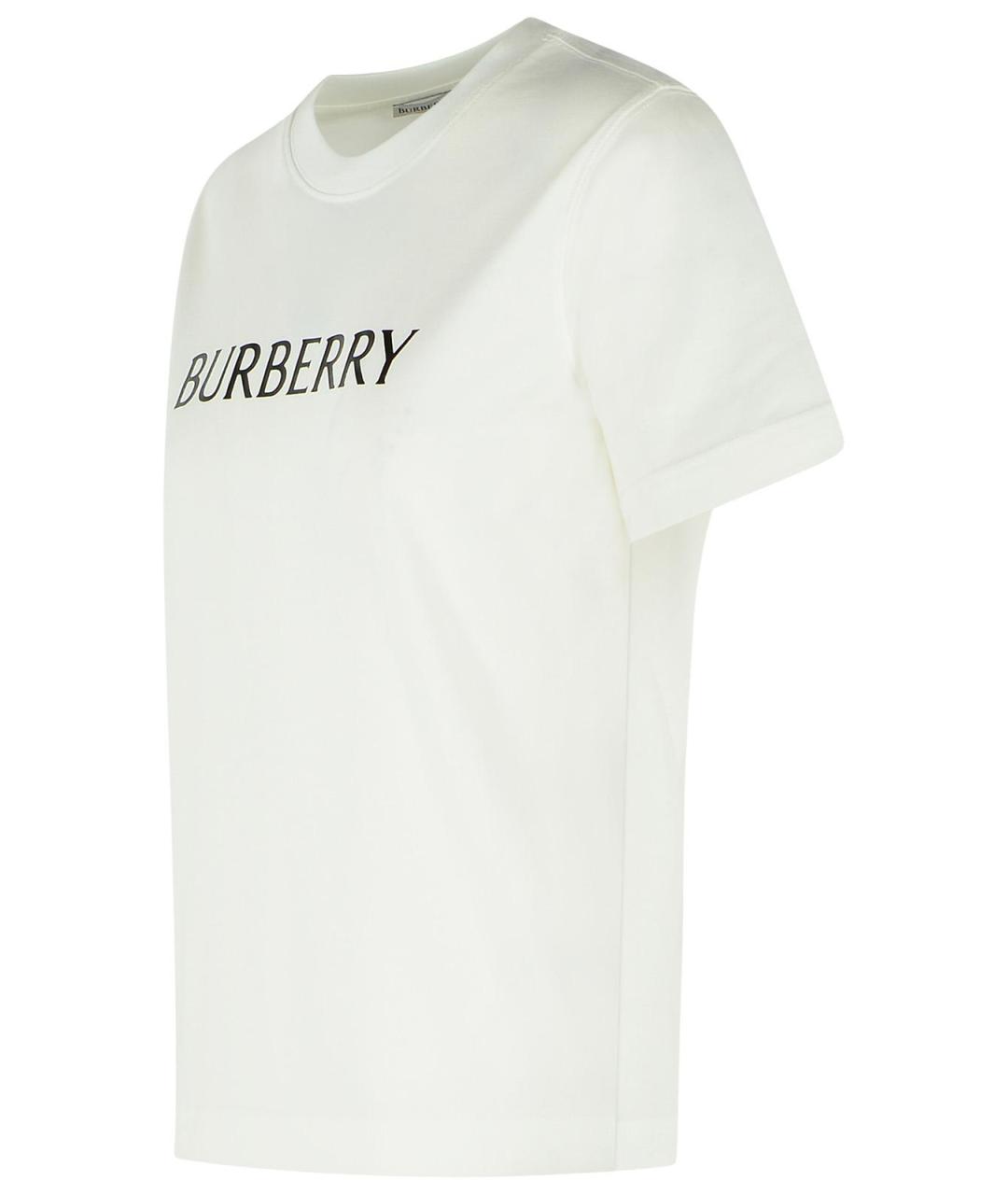 BURBERRY Белая хлопковая футболка, фото 2