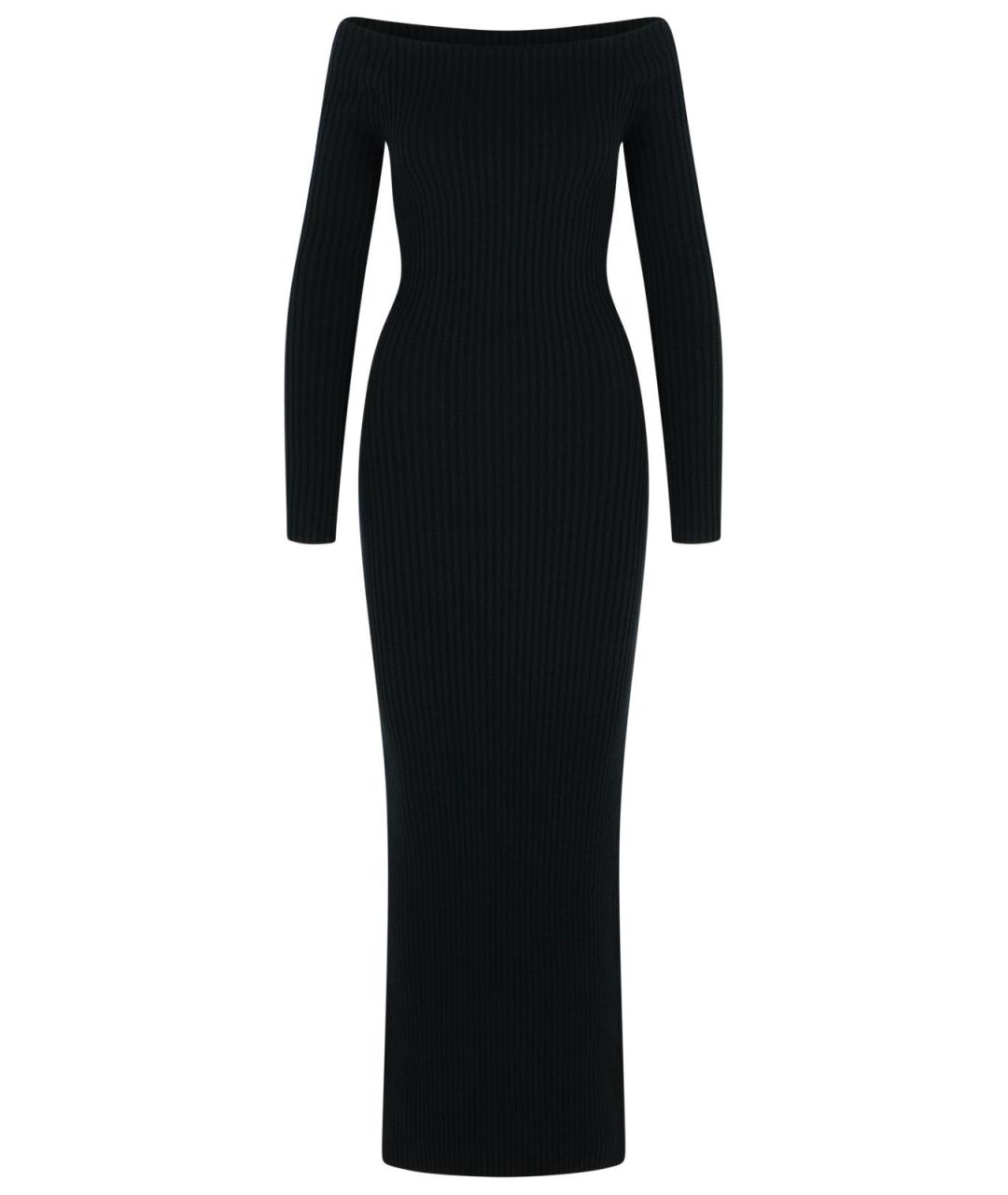 MAX MARA Черное шерстяное повседневное платье, фото 1