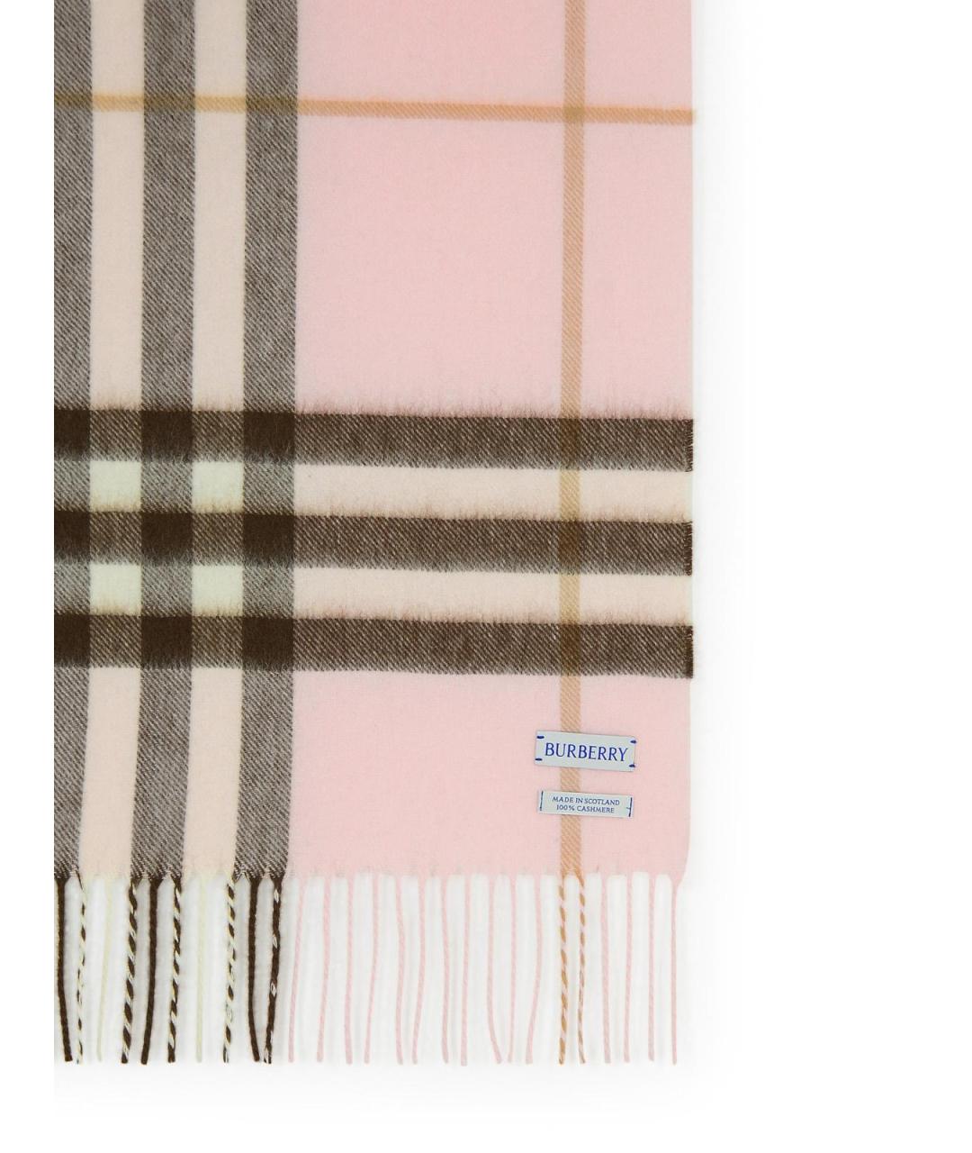 BURBERRY Розовый кашемировый шарф, фото 3