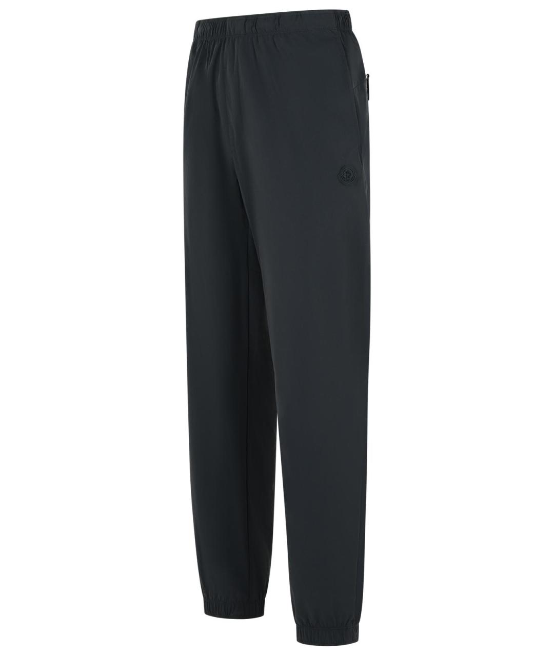MONCLER Черные полиамидовые повседневные брюки, фото 2