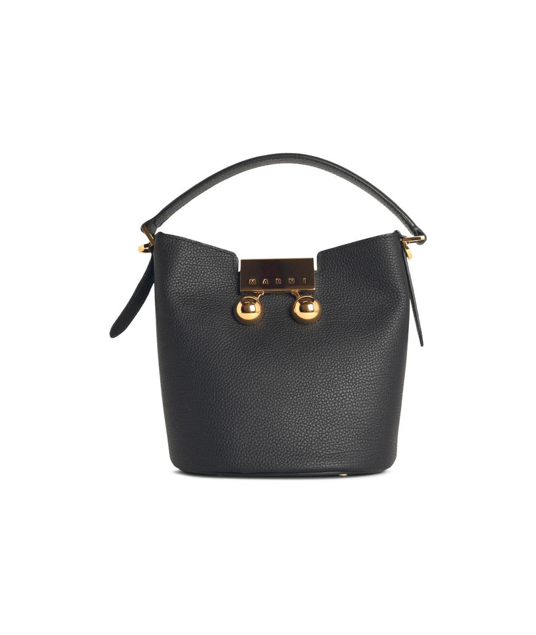 MARNI Черная кожаная сумка с короткими ручками, фото 1