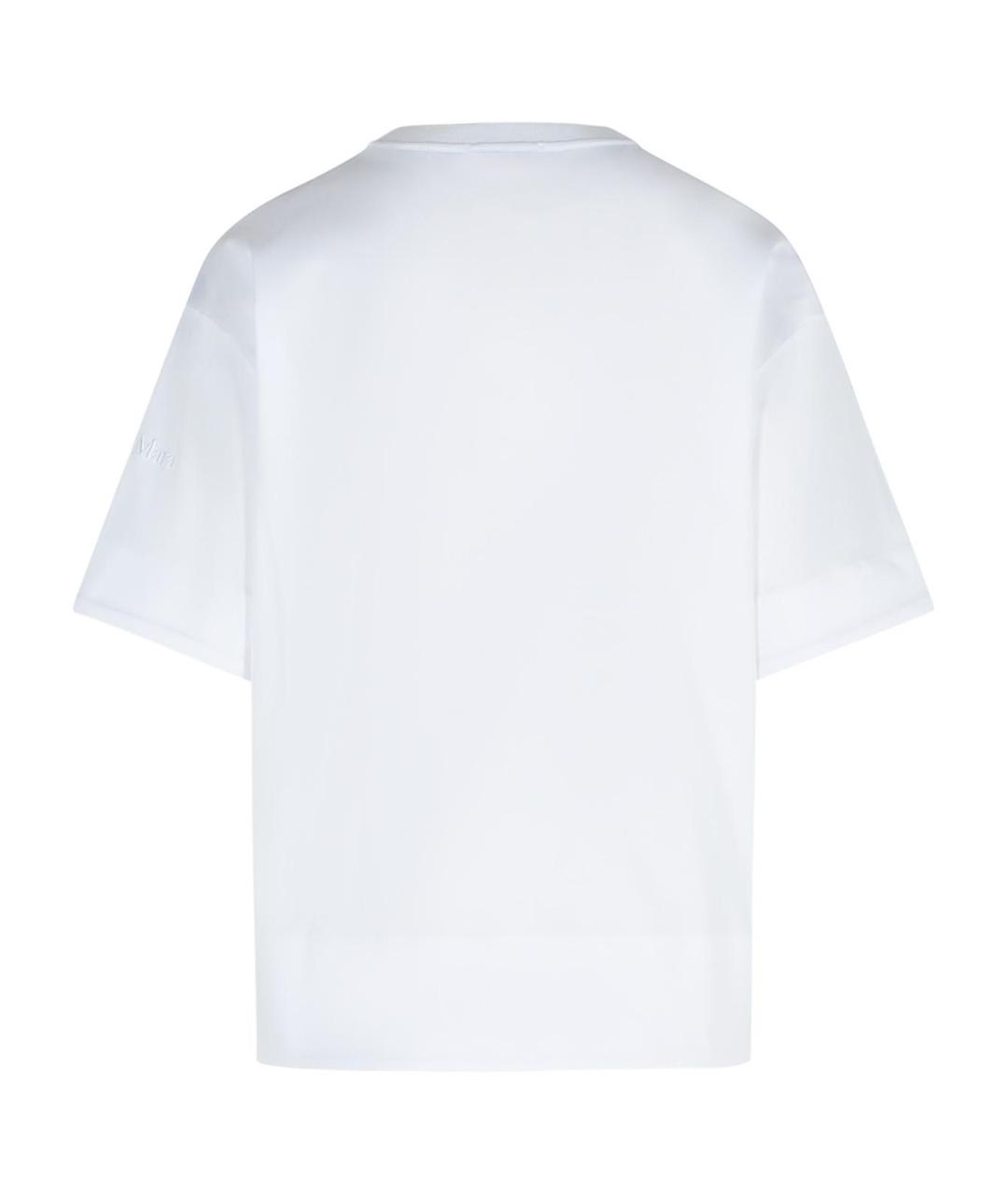 MAX MARA Белая хлопковая футболка, фото 3