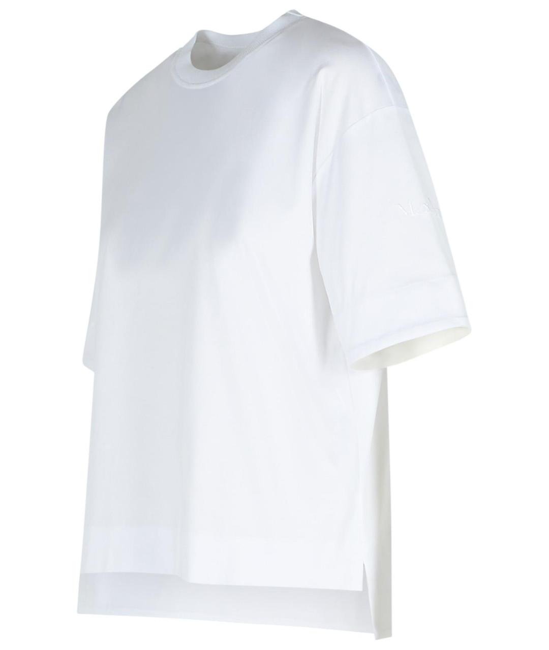 MAX MARA Белая хлопковая футболка, фото 2