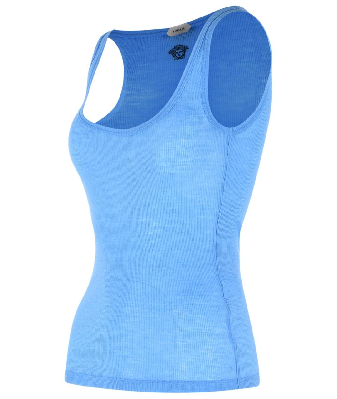 VERSACE Голубая майка, фото 2