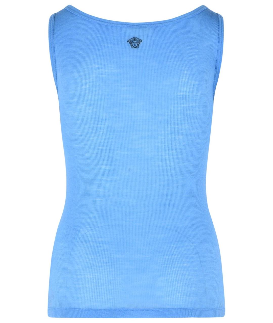 VERSACE Голубая майка, фото 3