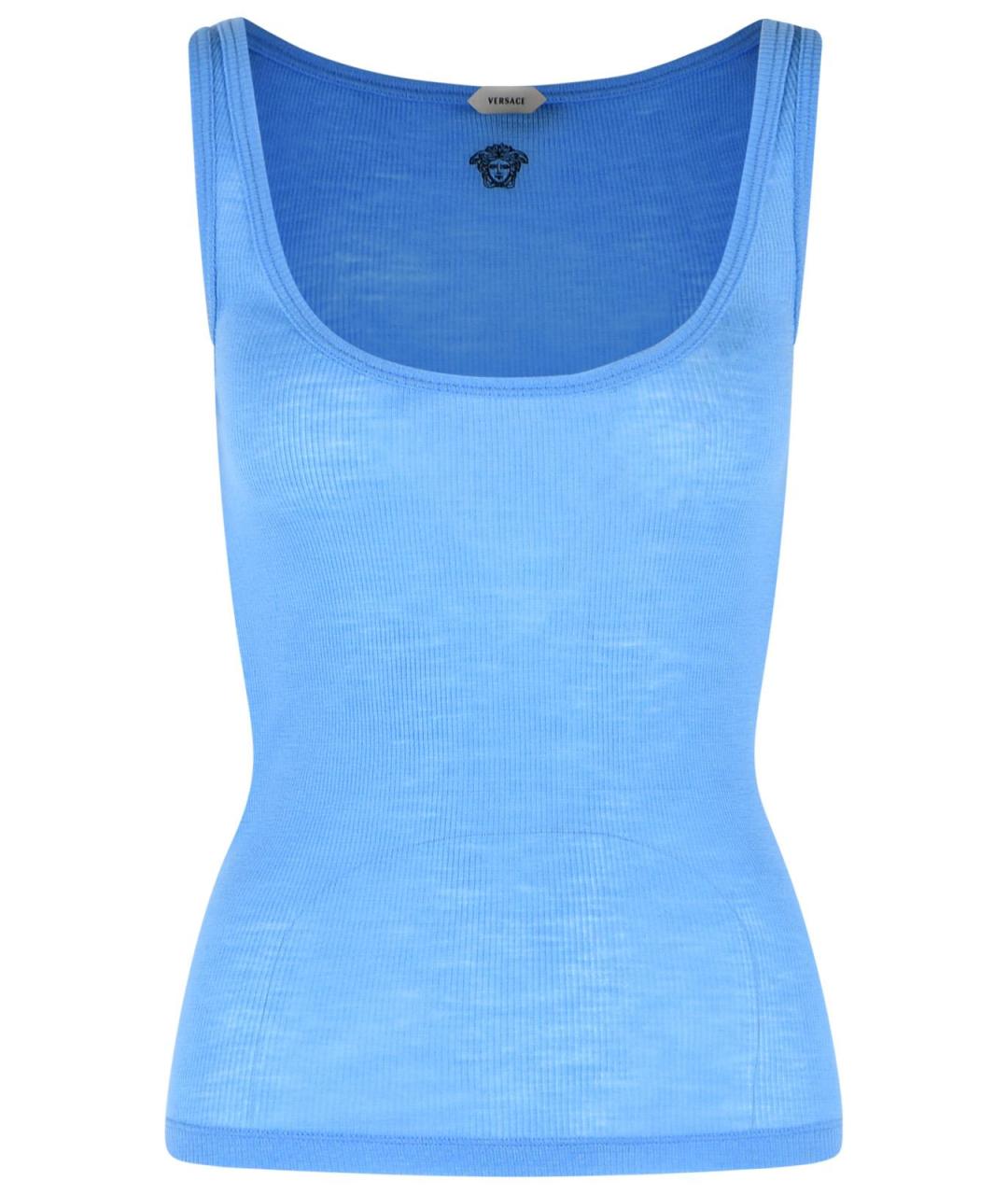 VERSACE Голубая майка, фото 1