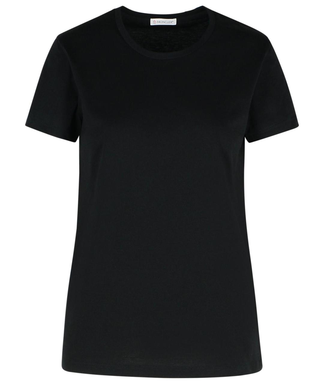 MONCLER Черная хлопковая футболка, фото 1