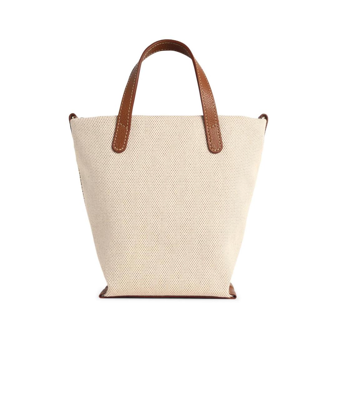 LONGCHAMP Коричневая хлопковая сумка тоут, фото 2