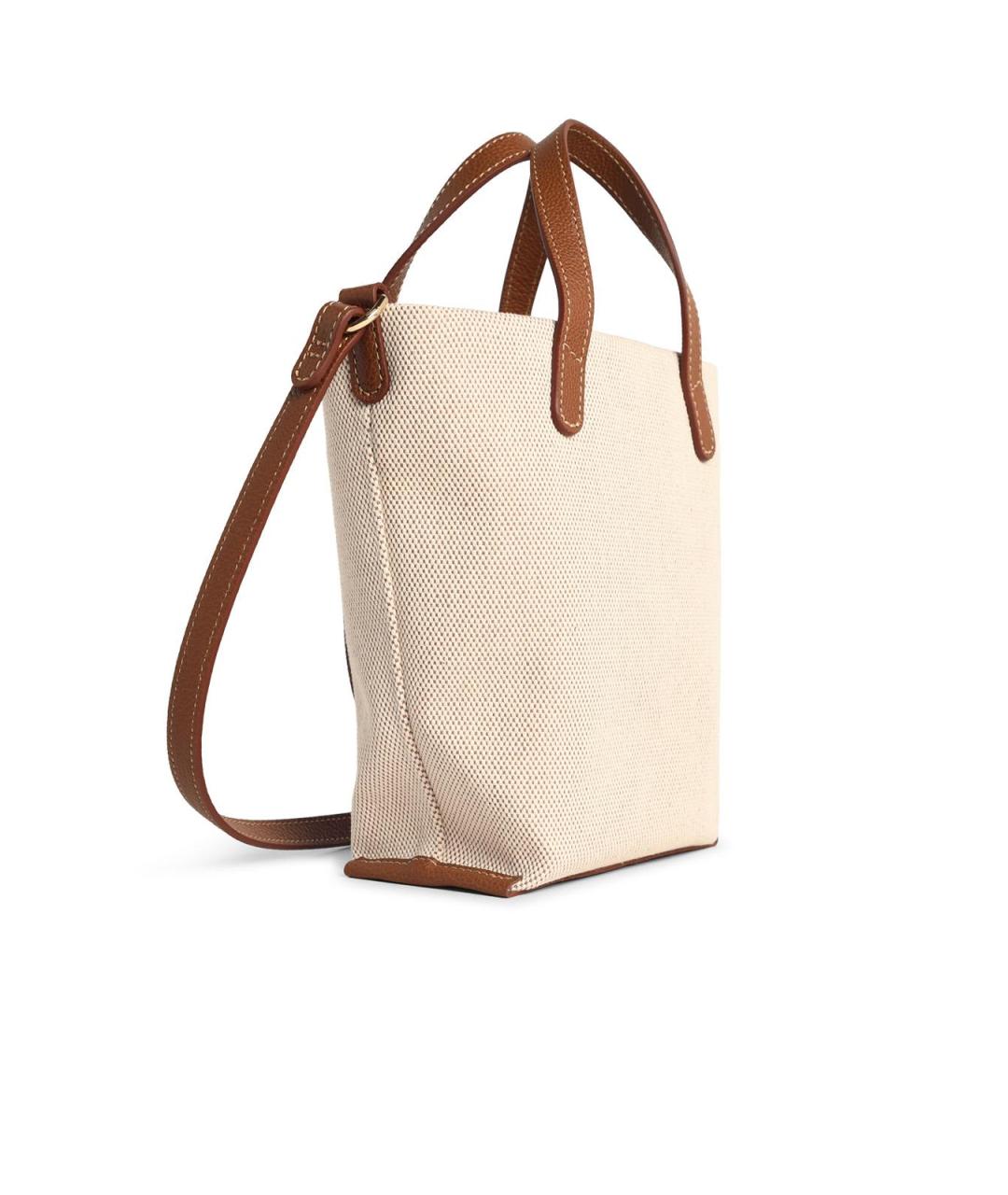 LONGCHAMP Коричневая хлопковая сумка тоут, фото 3