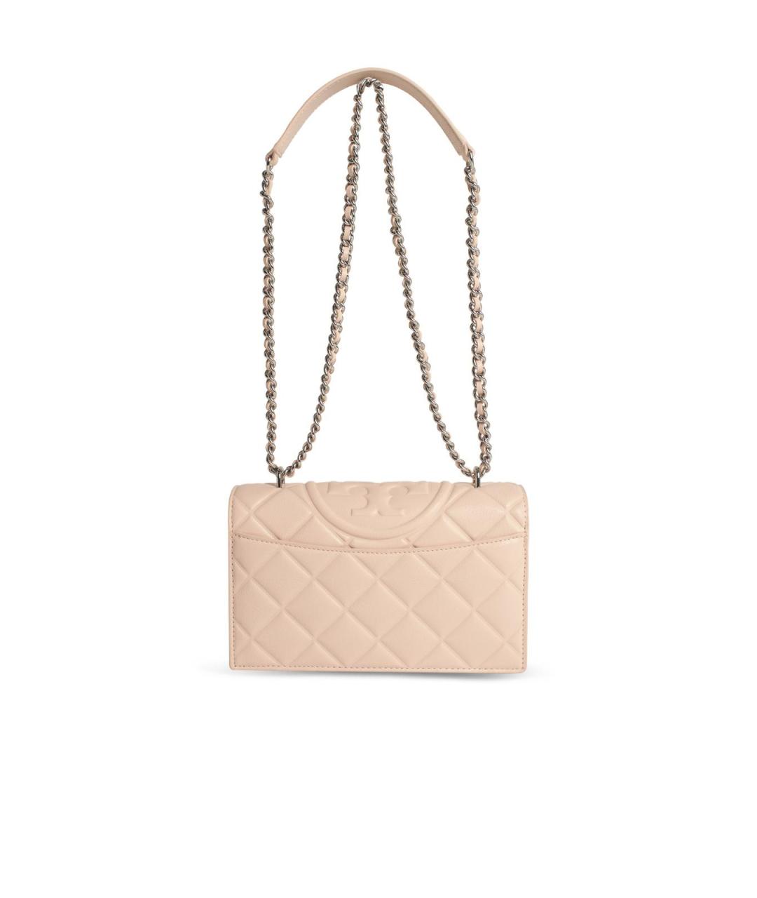 TORY BURCH Розовая кожаная сумка через плечо, фото 3