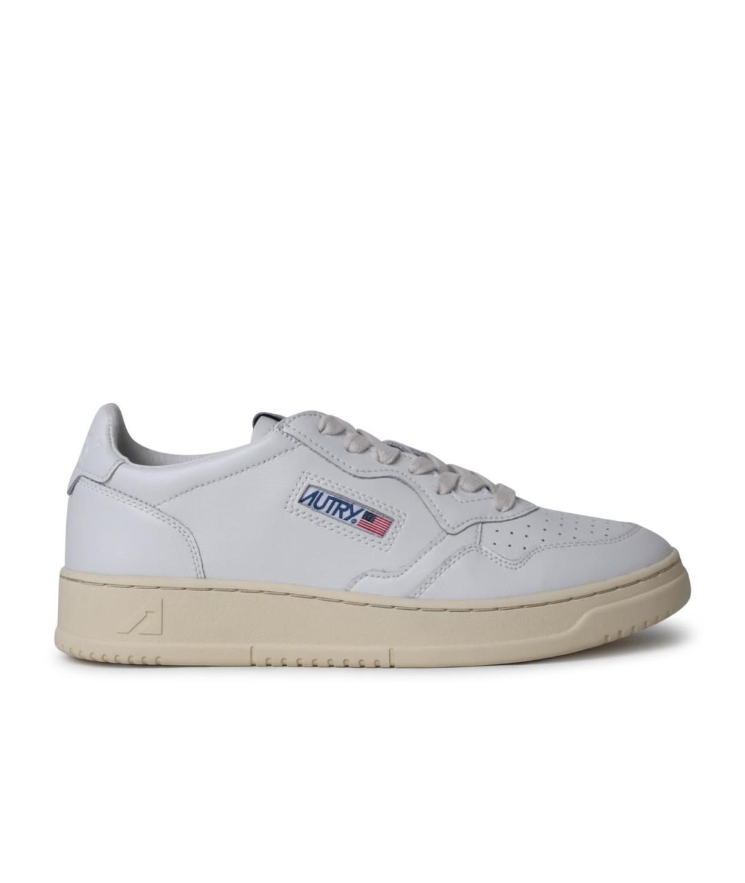 AUTRY Белые кожаные низкие кроссовки / кеды, фото 1