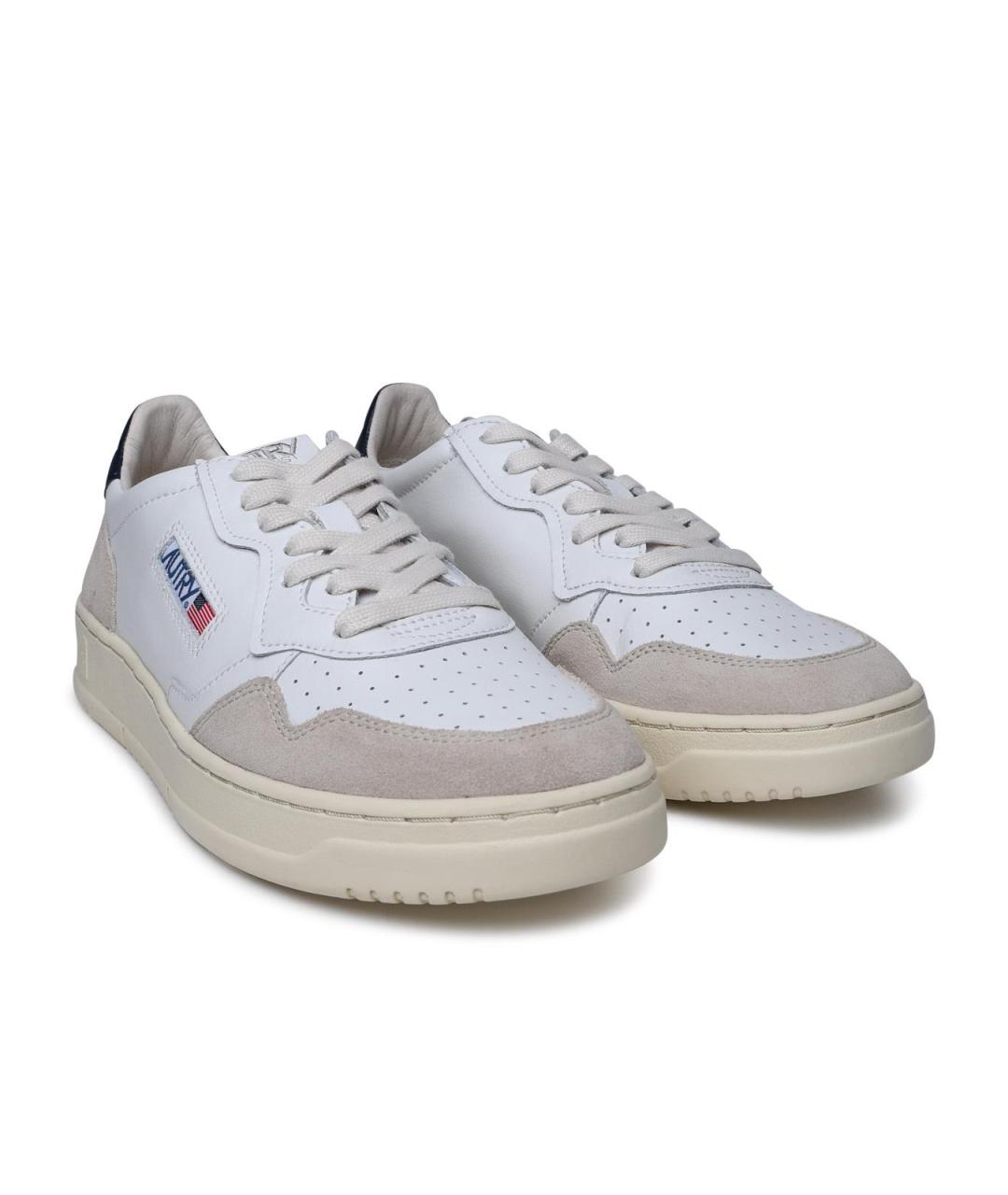 AUTRY Белые кожаные низкие кроссовки / кеды, фото 2