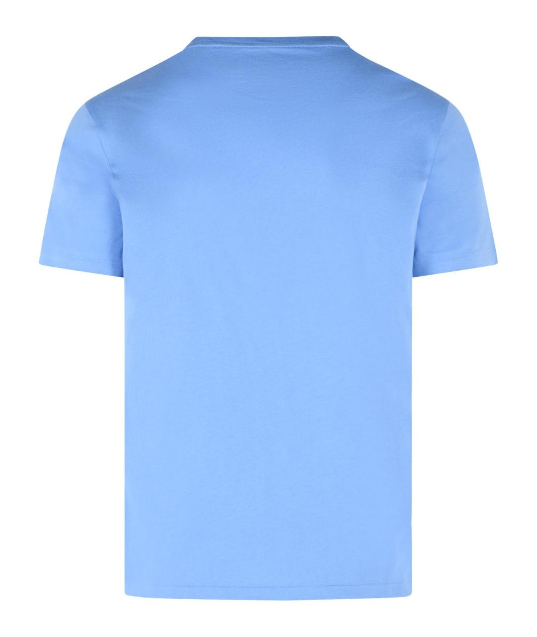 POLO RALPH LAUREN Голубая хлопковая футболка, фото 3