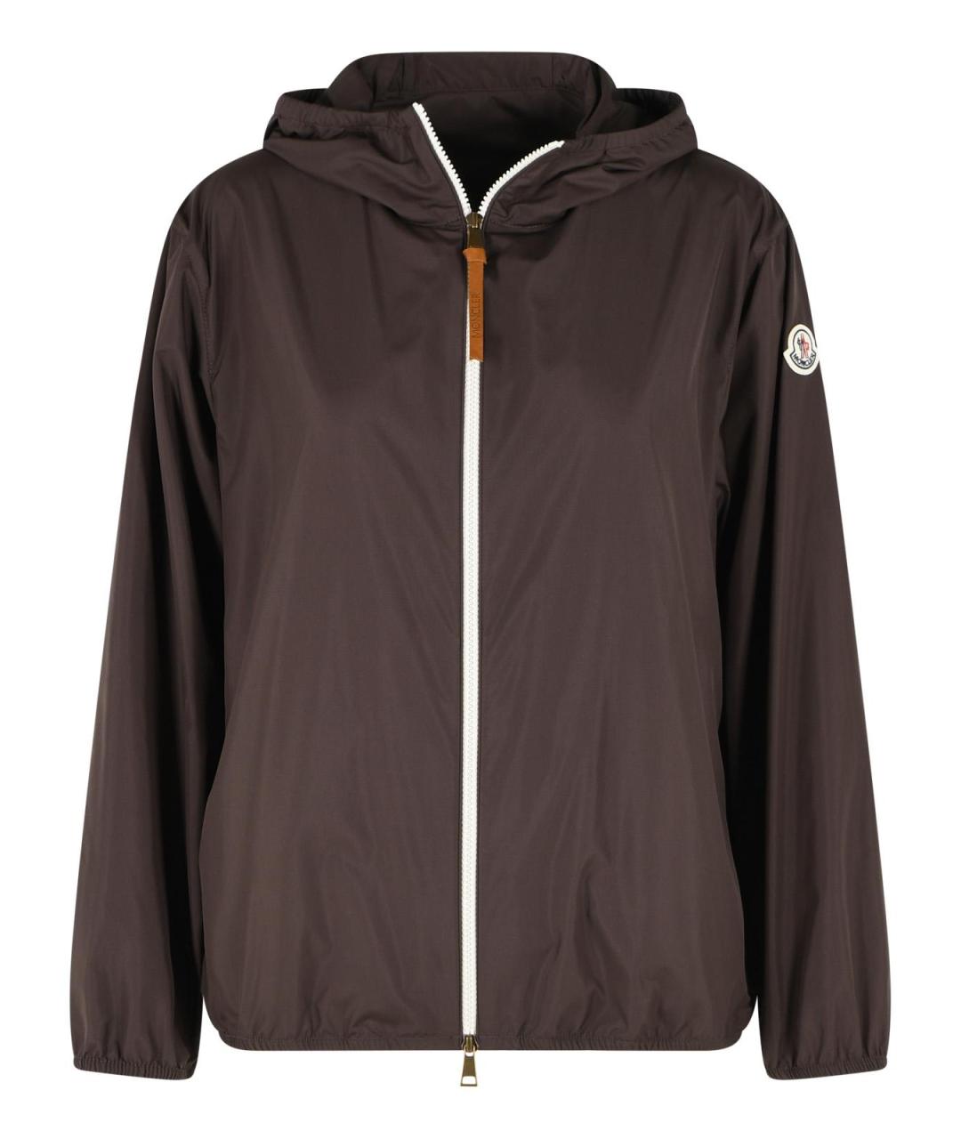 MONCLER Коричневая полиэстеровая куртка, фото 1