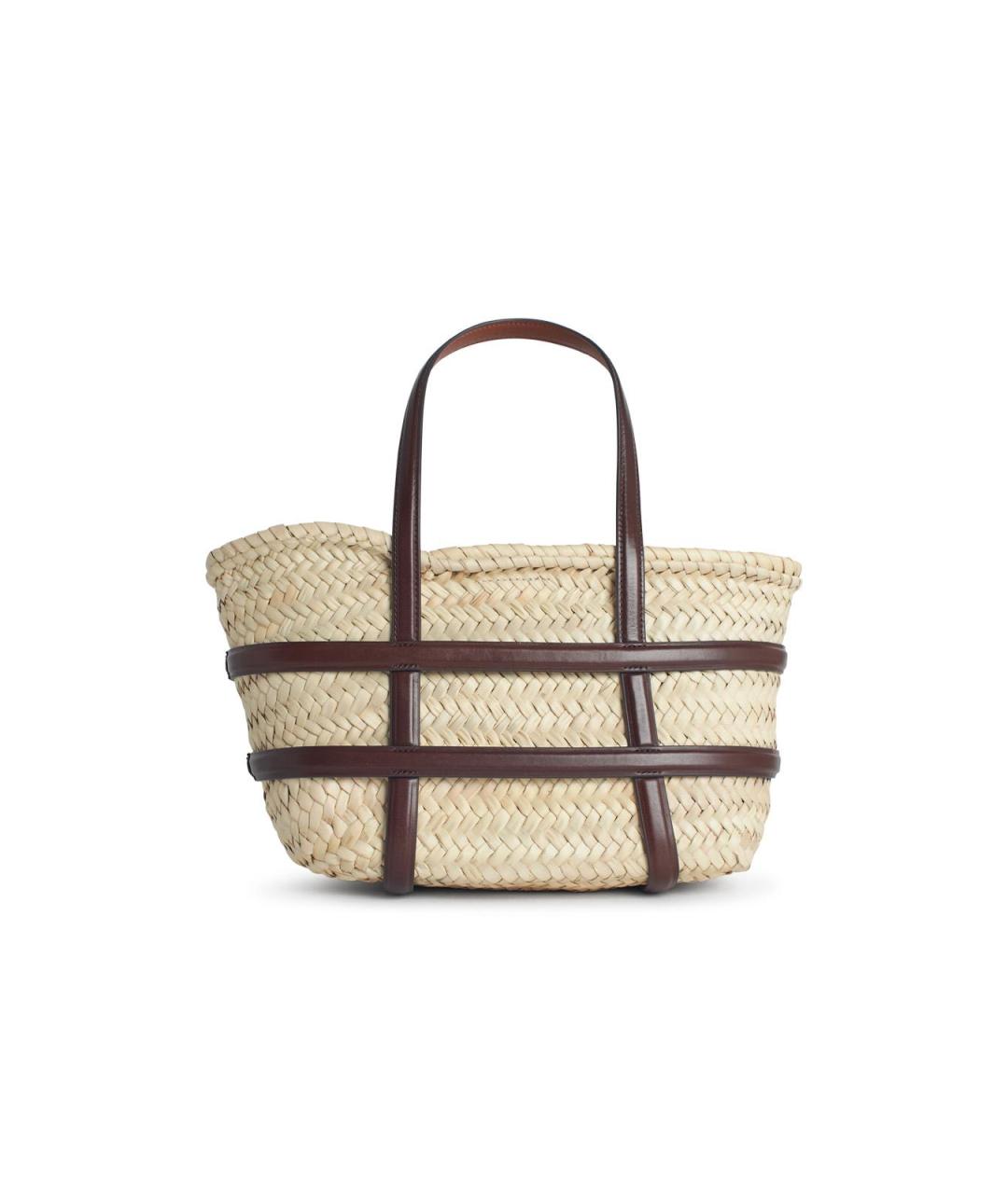 TORY BURCH Бежевая пелетеная сумка тоут, фото 3