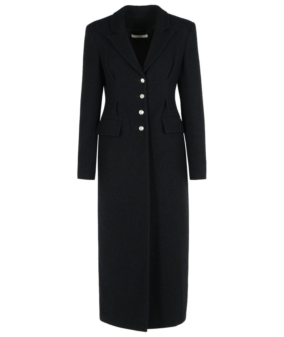 ALESSANDRA RICH Черное шерстяное пальто, фото 1