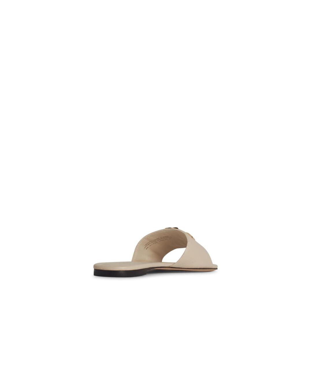 TORY BURCH Бежевые кожаные шлепанцы, фото 3