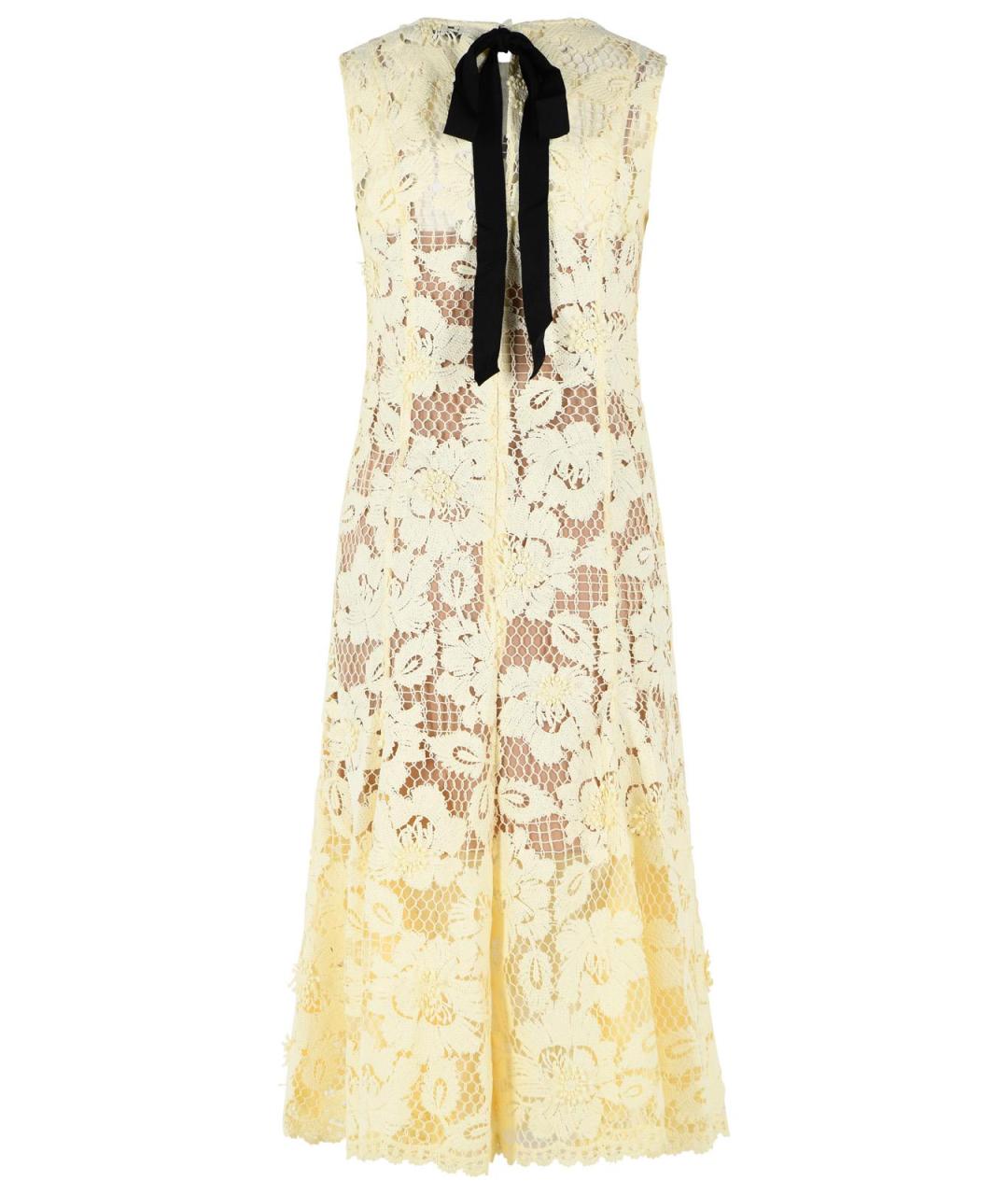 SELF-PORTRAIT Желтое полиэстеровое повседневное платье, фото 3