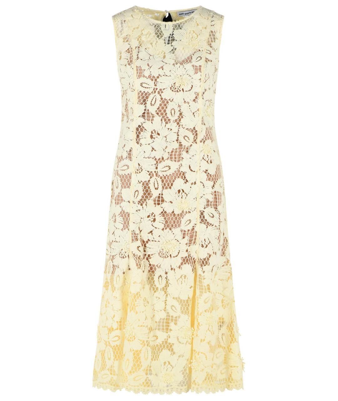 SELF-PORTRAIT Желтое полиэстеровое повседневное платье, фото 1