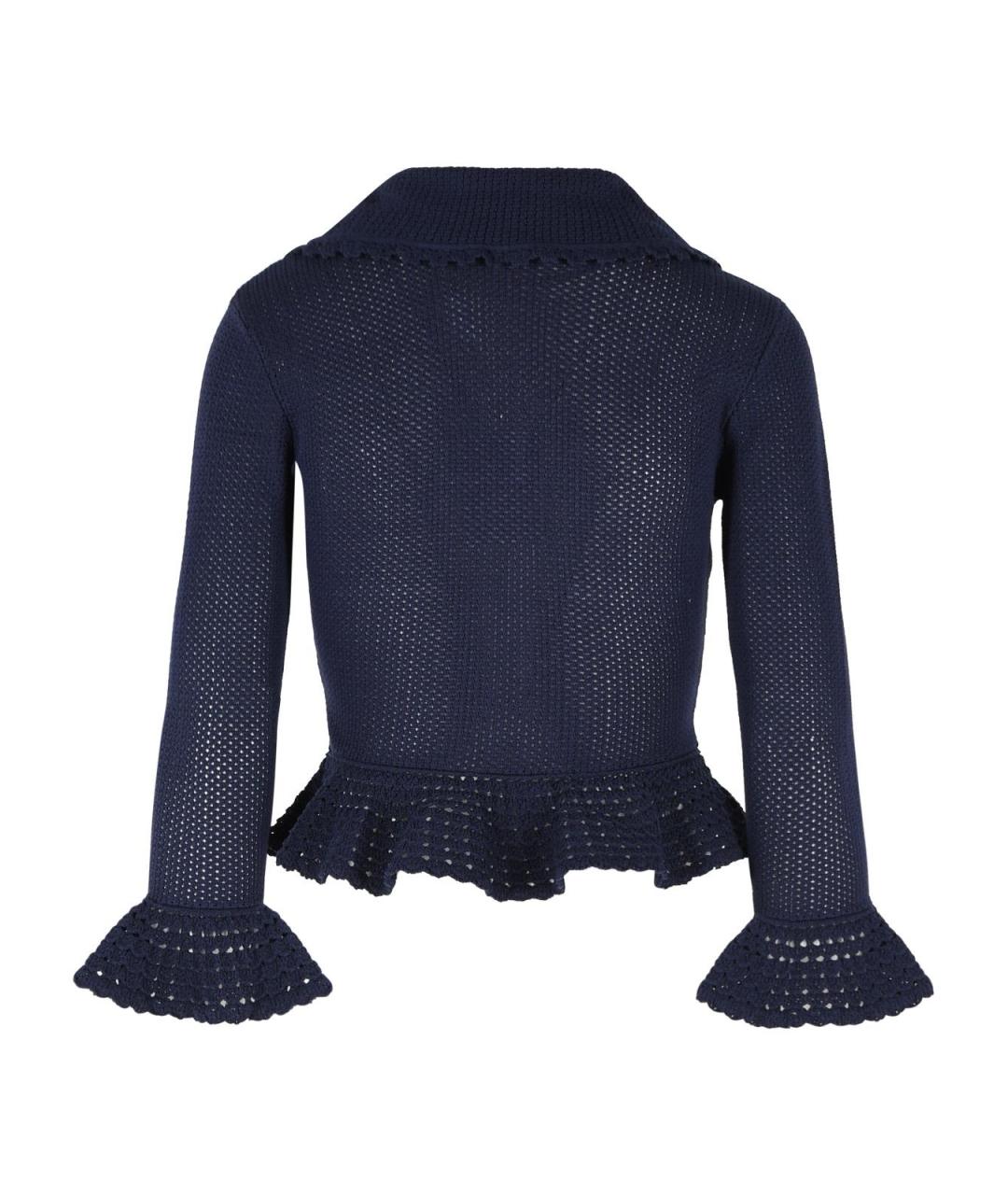 SELF-PORTRAIT Темно-синий вискозный кардиган, фото 3