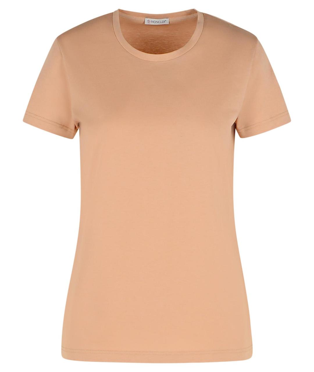 MONCLER Розовая хлопковая футболка, фото 1