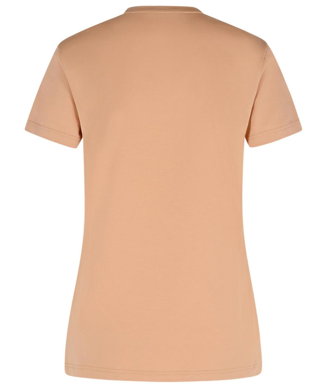 MONCLER Розовая хлопковая футболка, фото 3