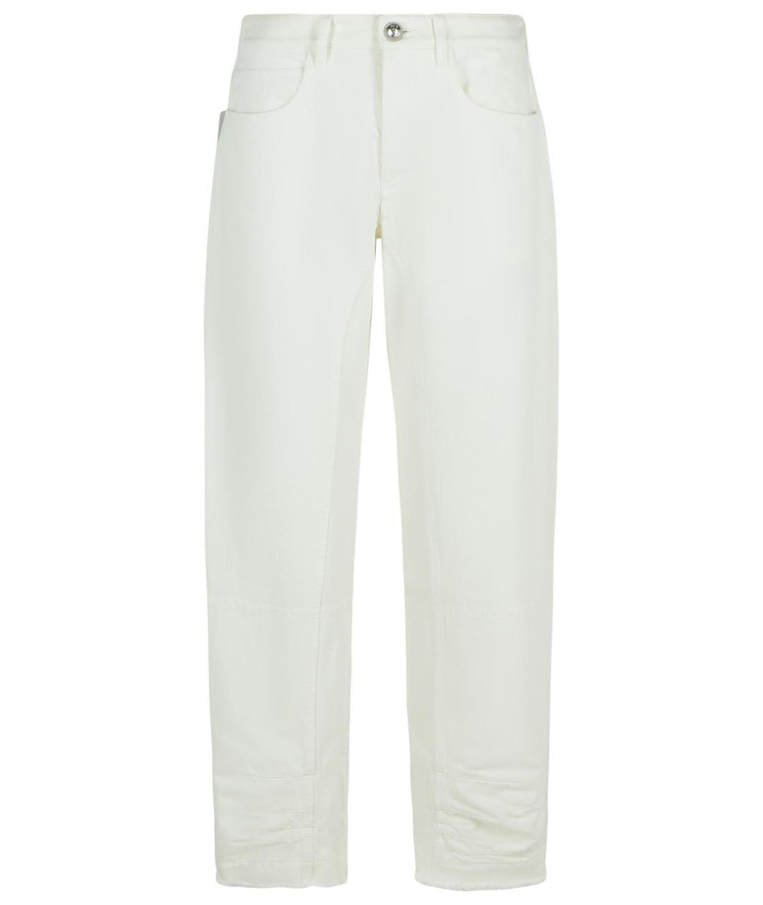 JIL SANDER Белые хлопковые прямые джинсы, фото 1