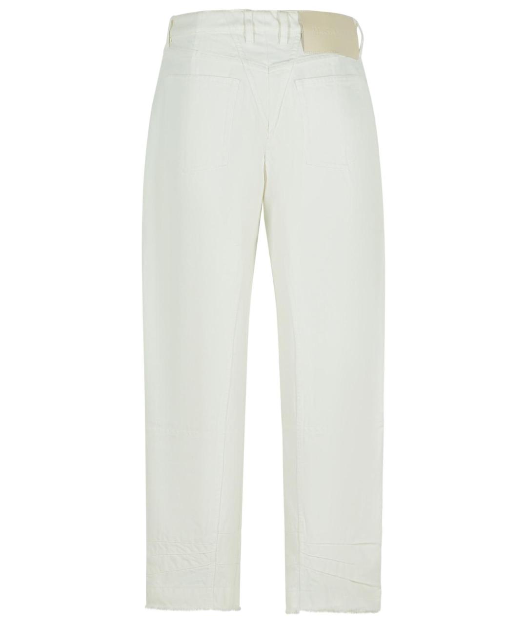 JIL SANDER Белые хлопковые прямые джинсы, фото 3