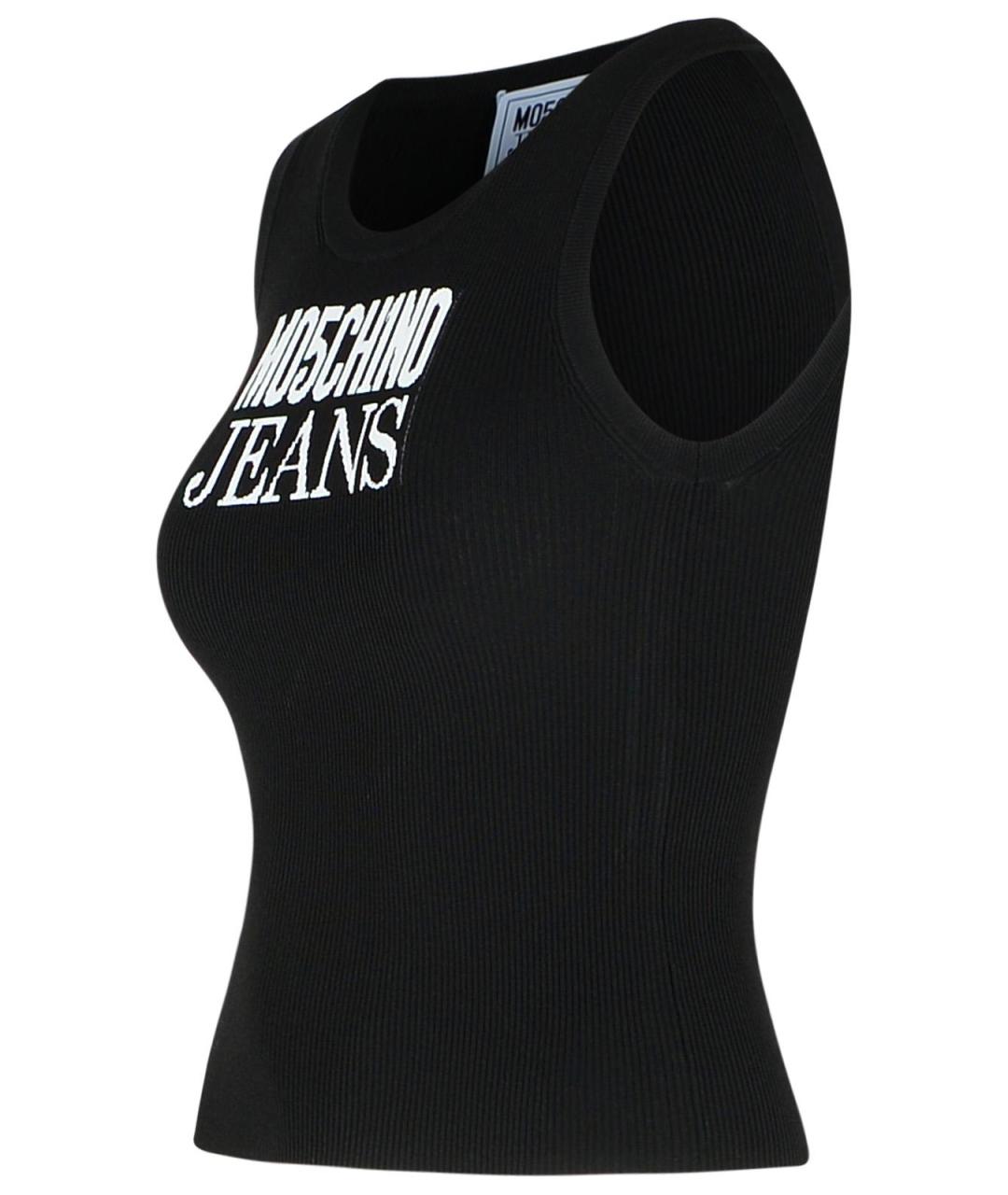 MOSCHINO JEANS Черная вискозная майка, фото 2