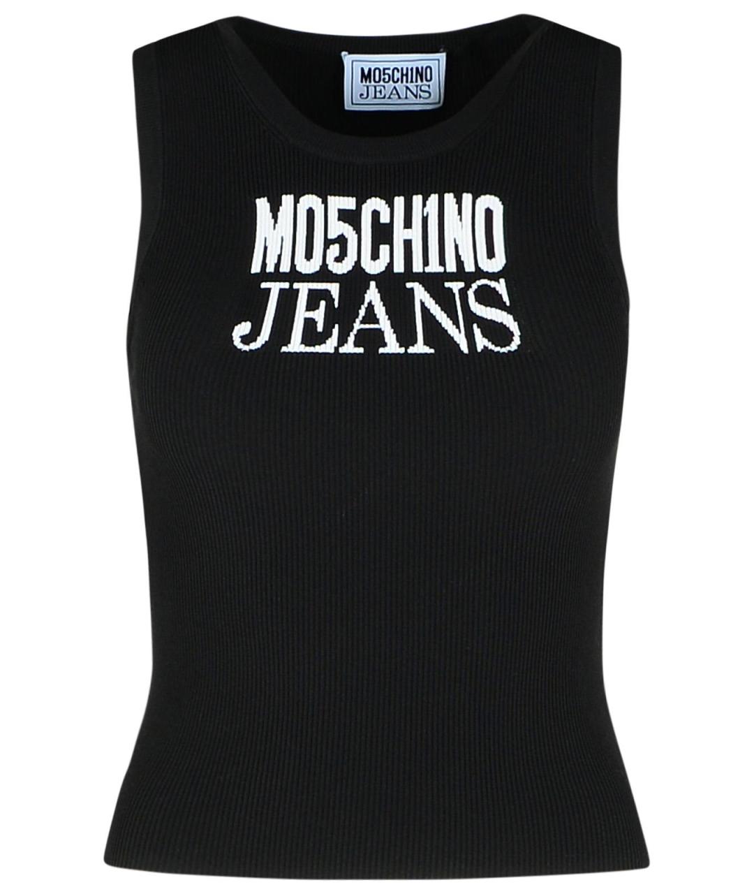 MOSCHINO JEANS Черная вискозная майка, фото 1