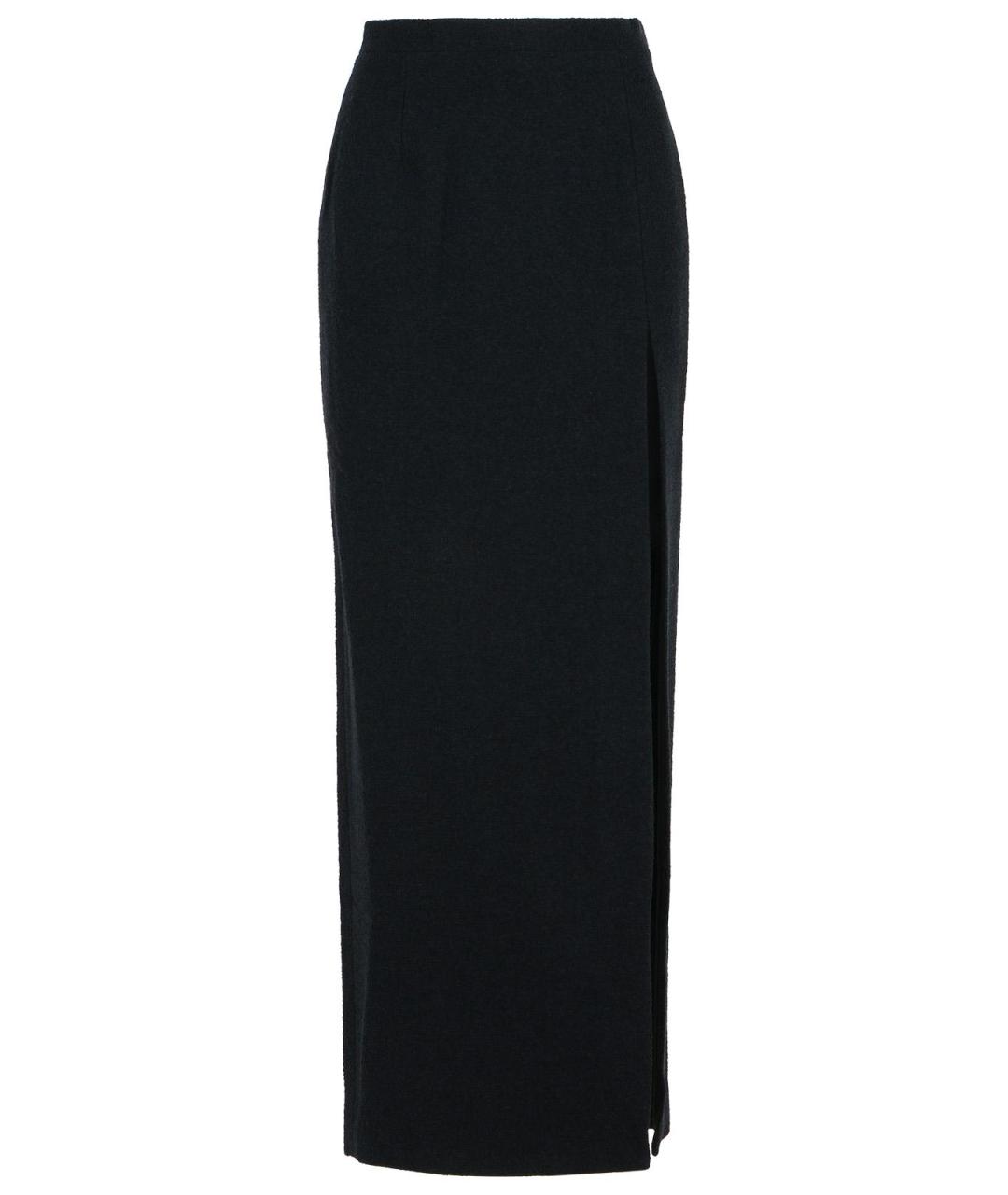 ALESSANDRA RICH Черная шерстяная юбка макси, фото 1
