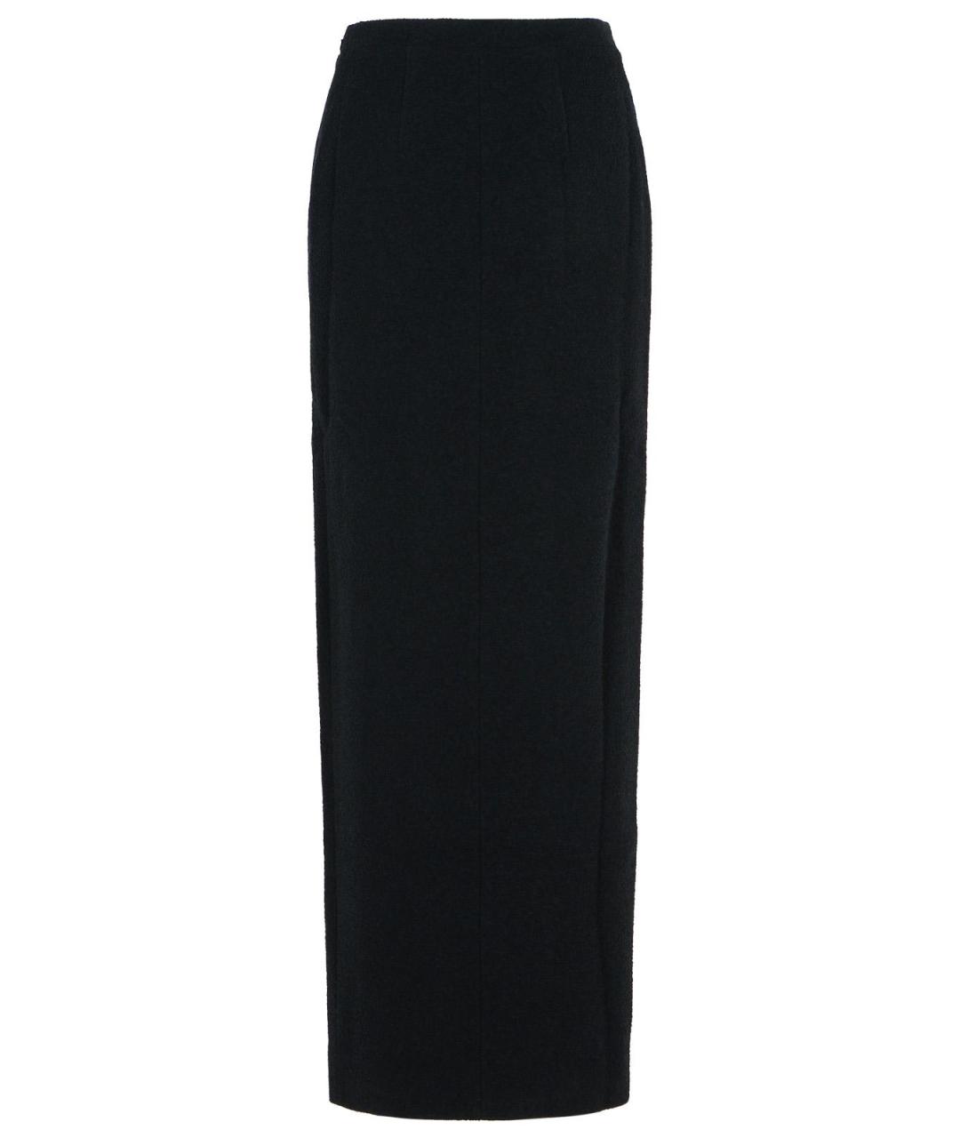 ALESSANDRA RICH Черная шерстяная юбка макси, фото 3