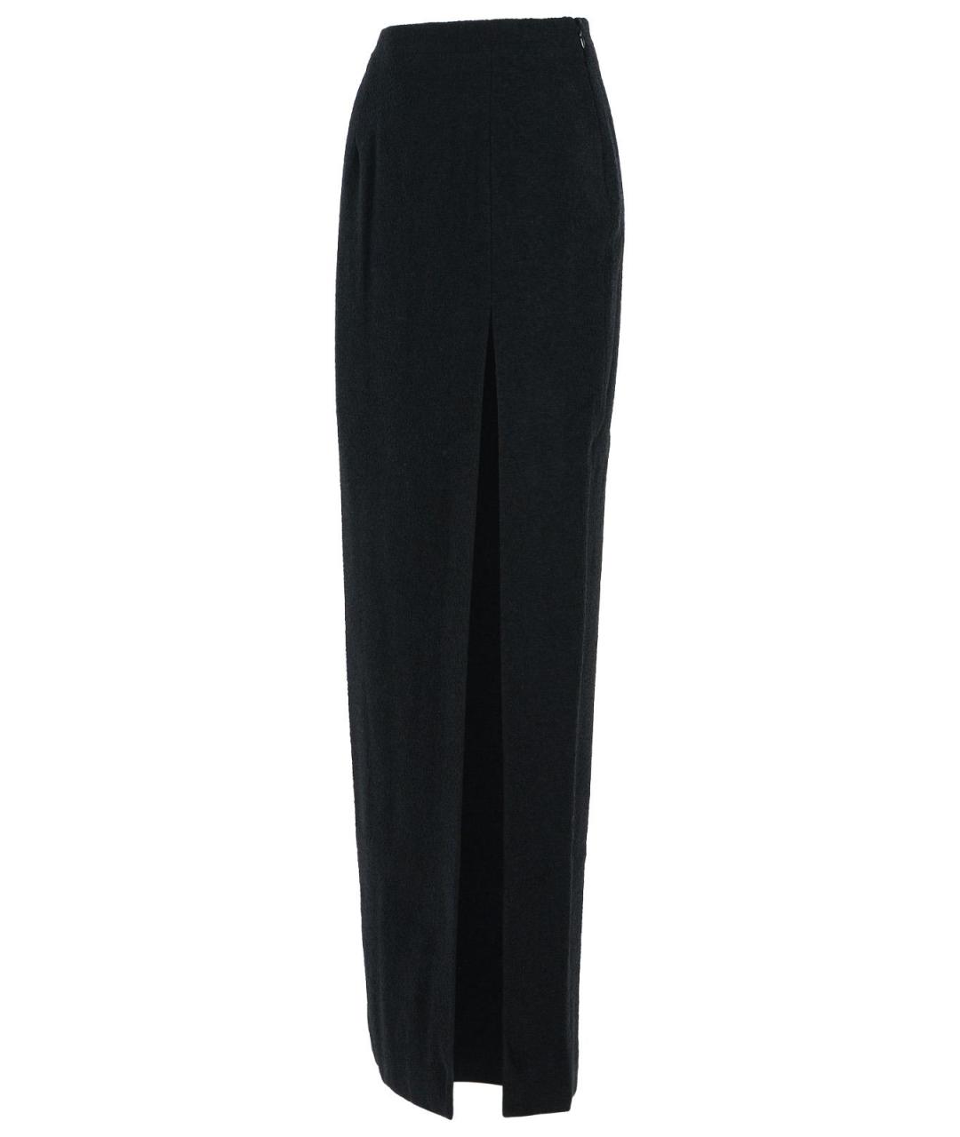 ALESSANDRA RICH Черная шерстяная юбка макси, фото 2