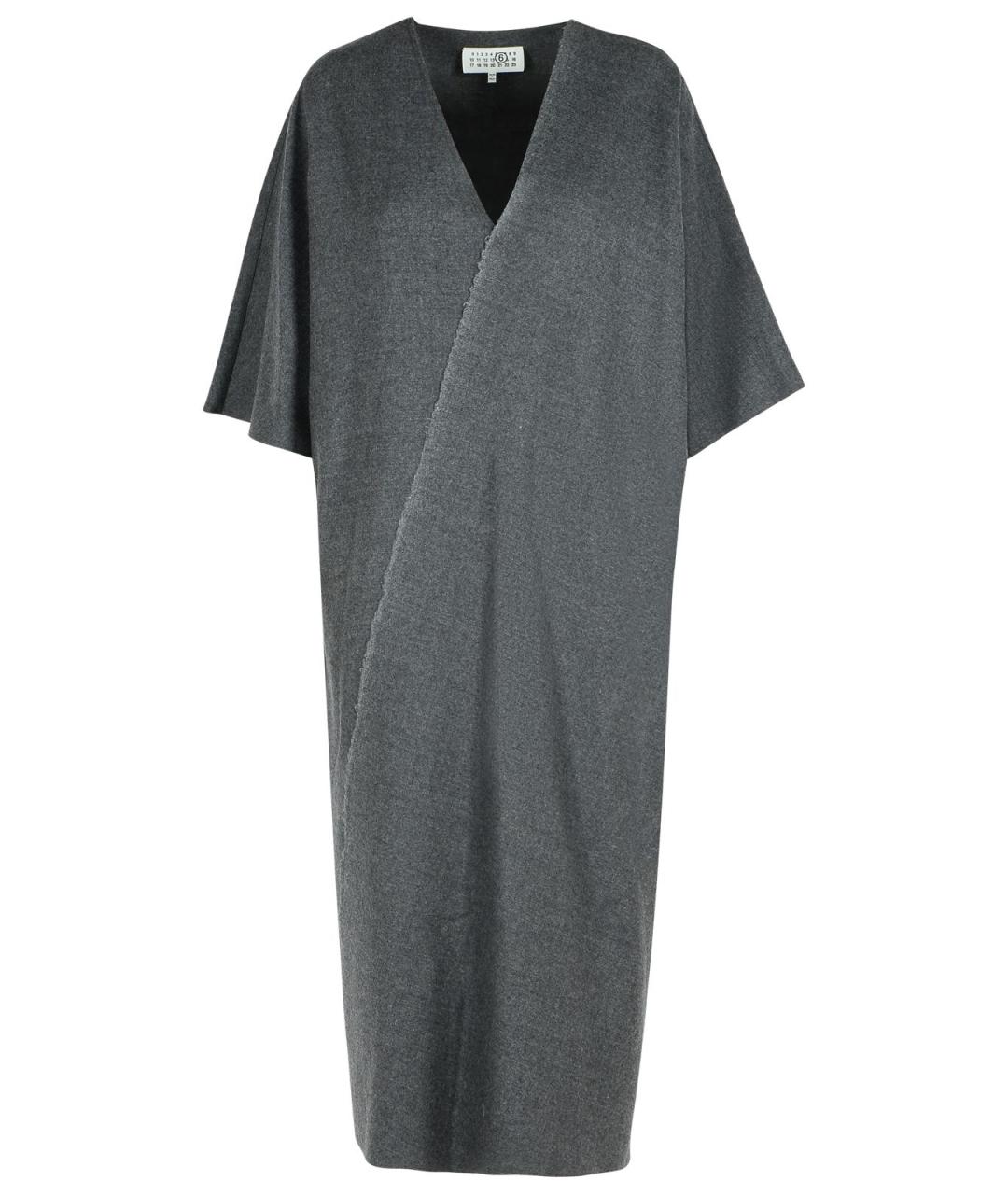 MM6 MAISON MARGIELA Серое шерстяное повседневное платье, фото 1