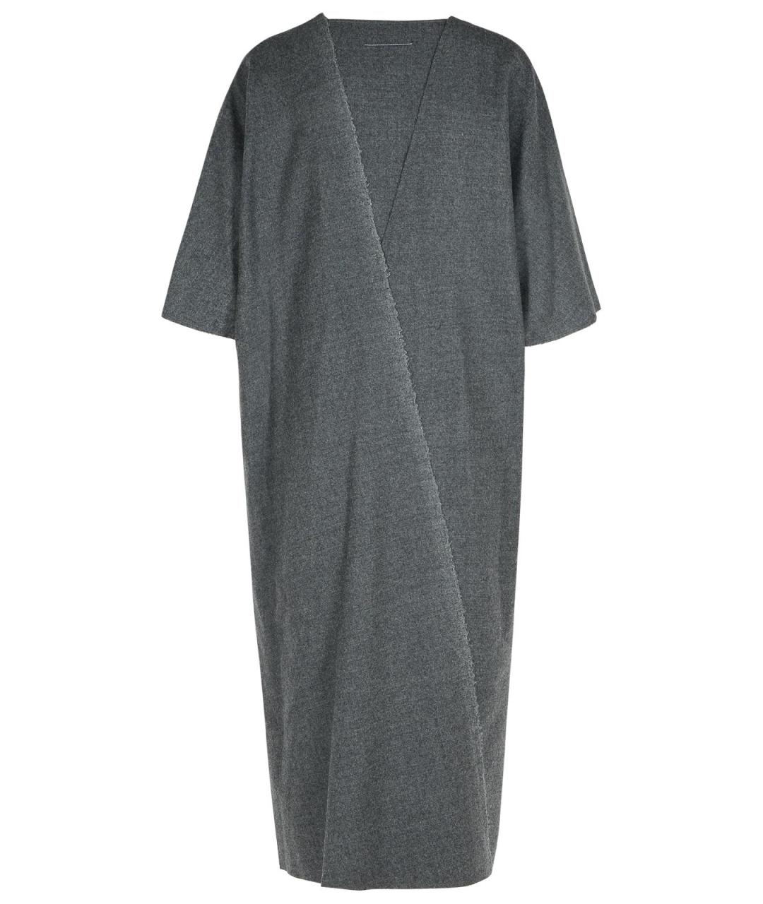 MM6 MAISON MARGIELA Серое шерстяное повседневное платье, фото 3