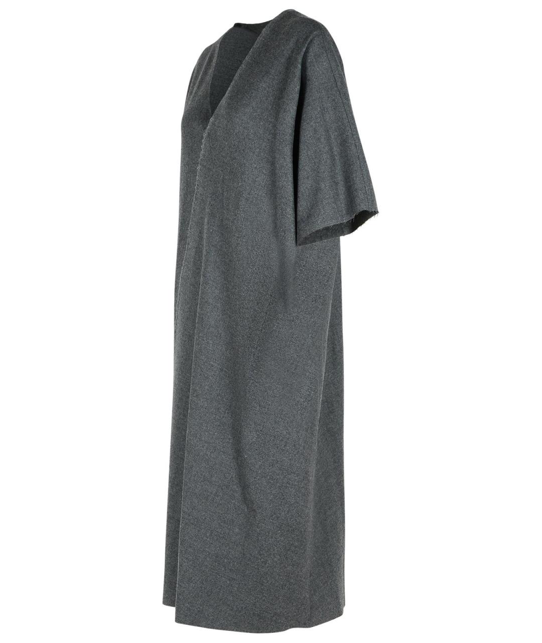 MM6 MAISON MARGIELA Серое шерстяное повседневное платье, фото 2