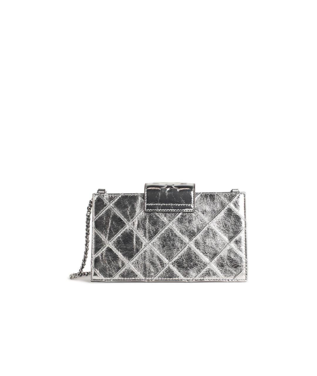 TORY BURCH Серебряная кожаная сумка через плечо, фото 3