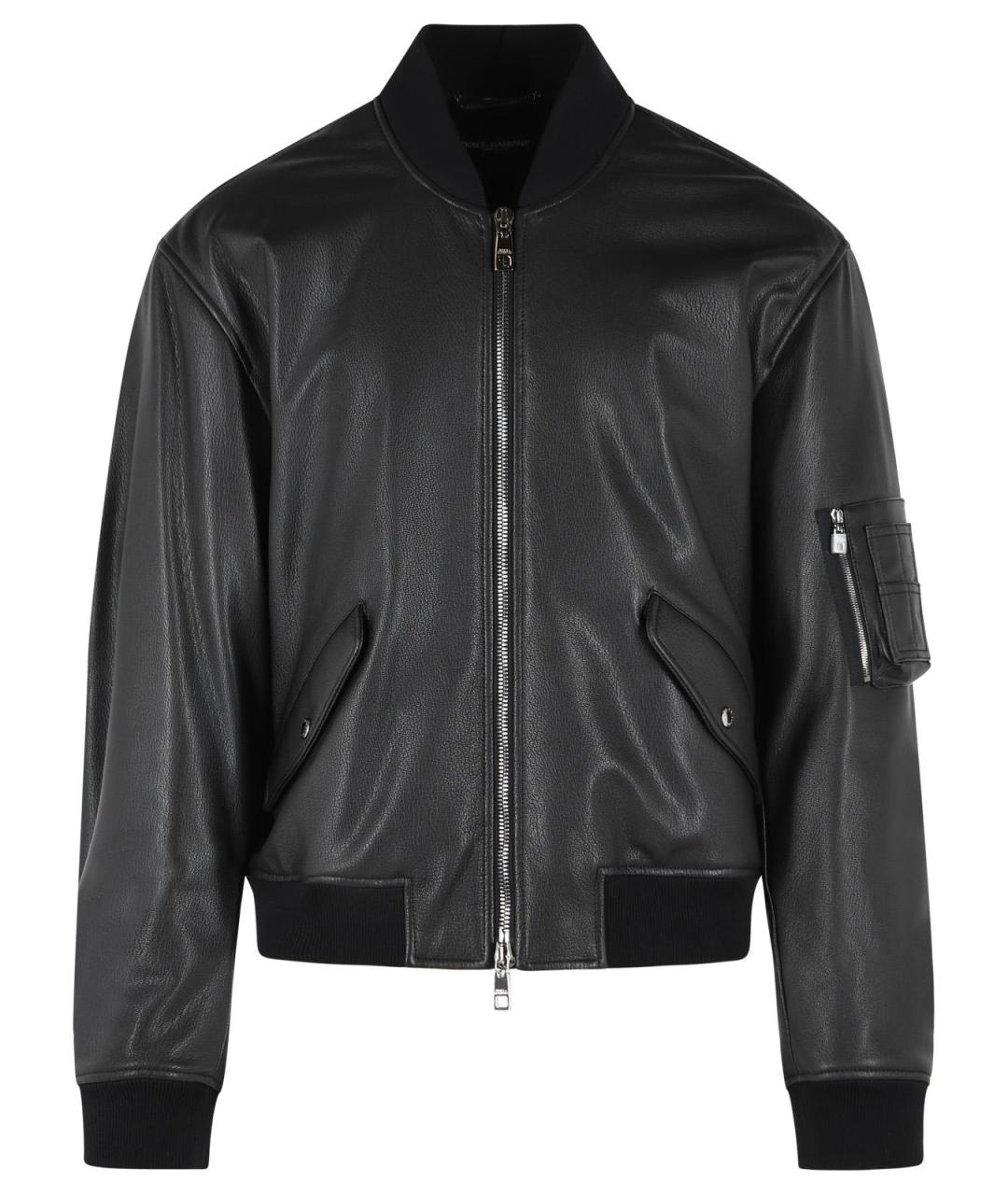 DOLCE&GABBANA Черная кожаная куртка, фото 1