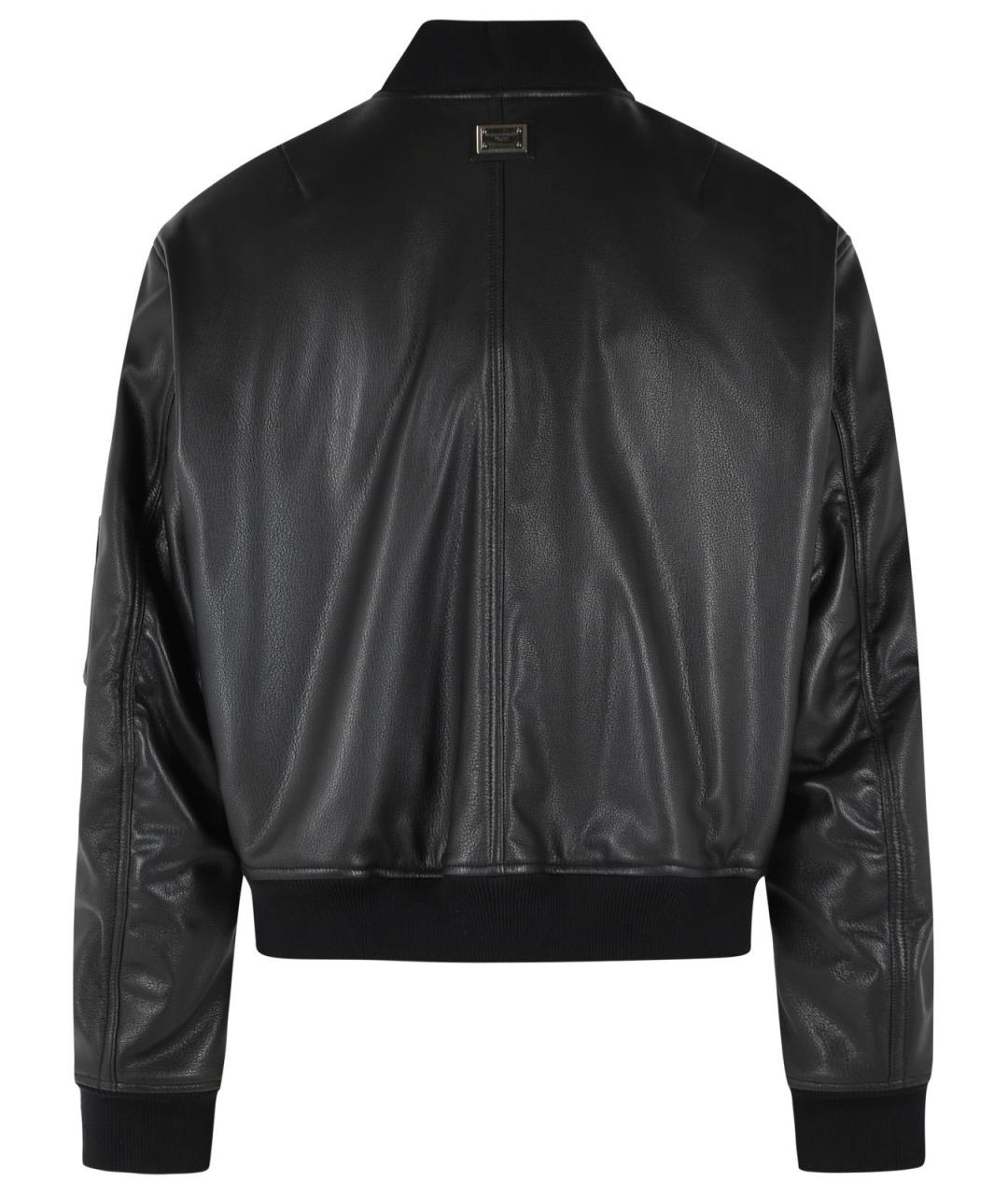 DOLCE&GABBANA Черная кожаная куртка, фото 3